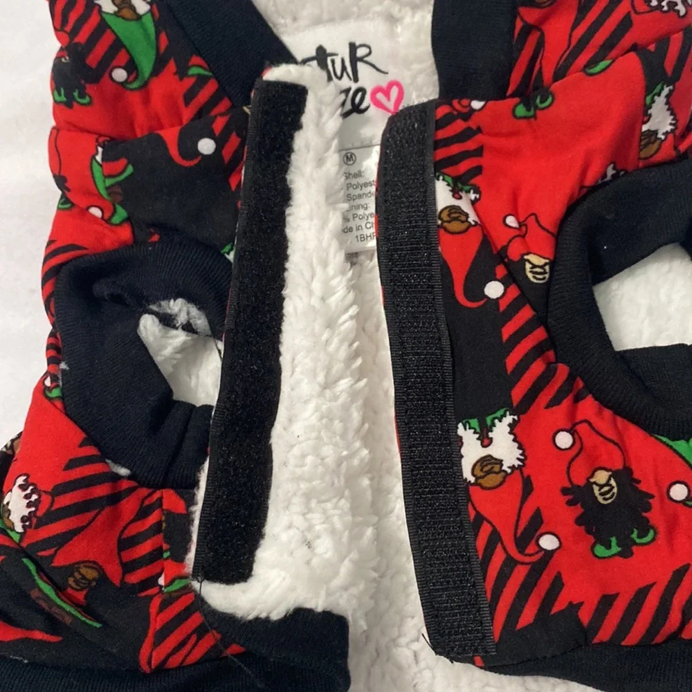 Pup Gnome for the Holidays Dog Hoodie Black/Red Size Medium